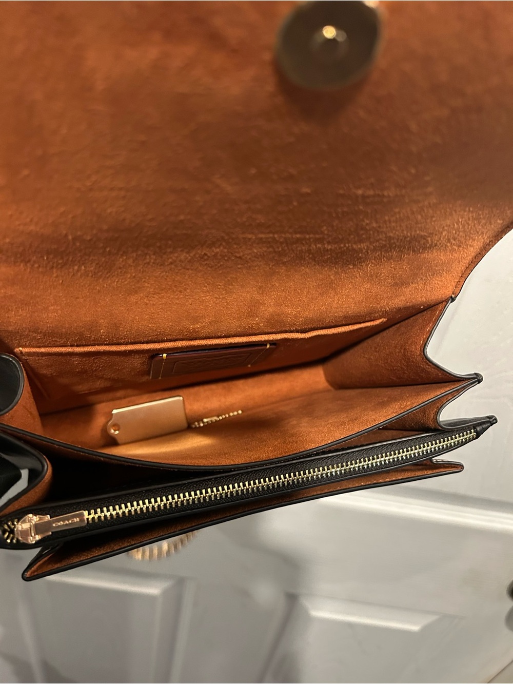 Coach Klare Black Leather & Signature Canvas Crossbody - Picture 4 of 5